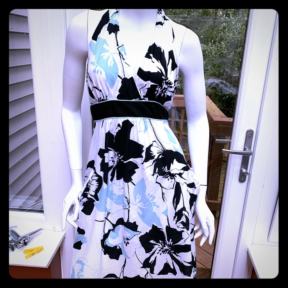 Halter Dress Floral Print Sz 14
